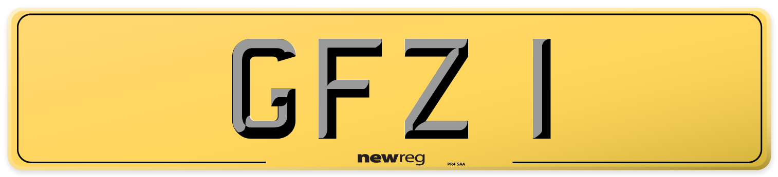 GFZ 1 Rear Number Plate