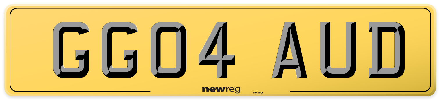 GG04 AUD Rear Number Plate