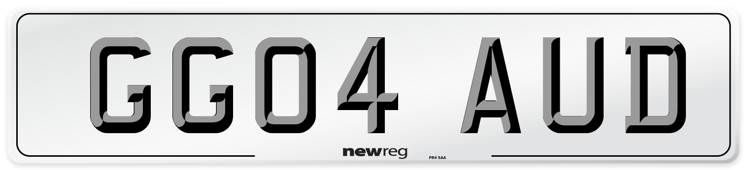 GG04 AUD Front Number Plate