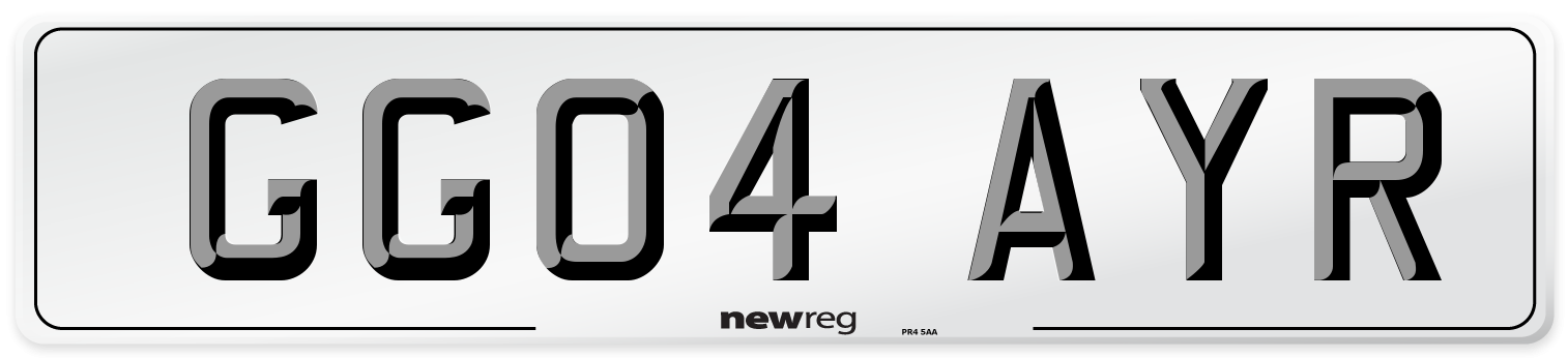 GG04 AYR Front Number Plate