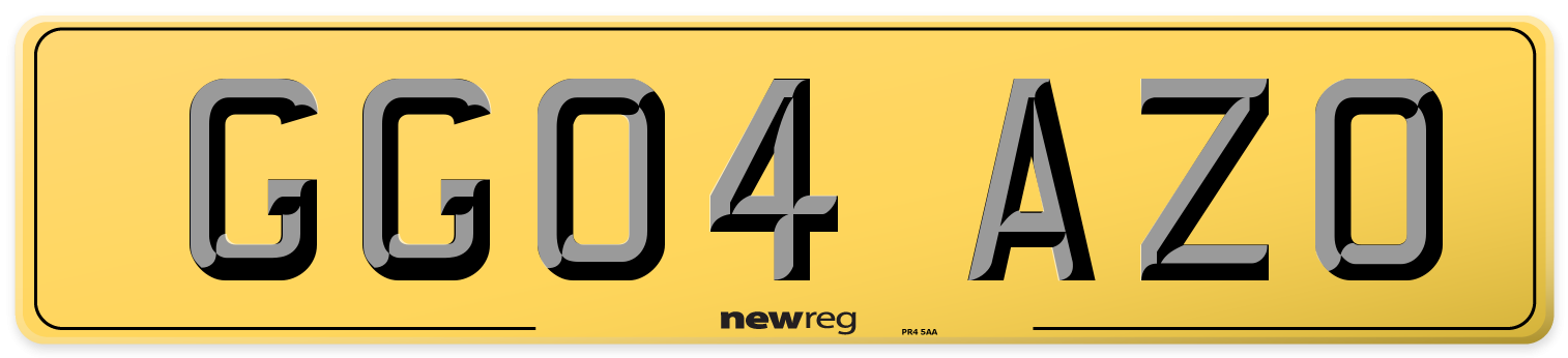 GG04 AZO Rear Number Plate