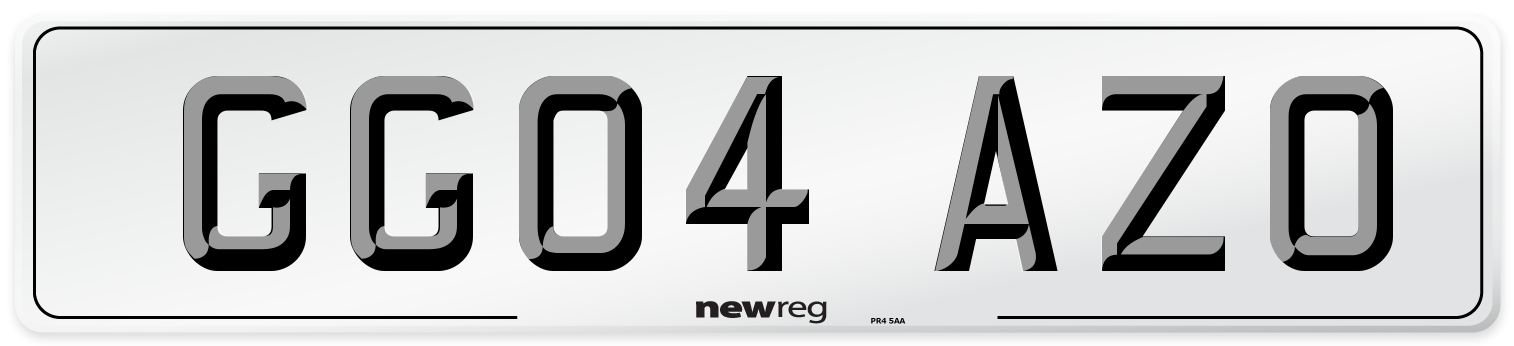 GG04 AZO Front Number Plate