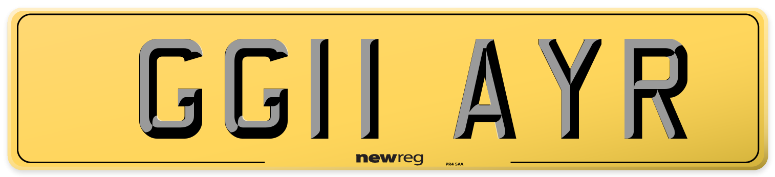 GG11 AYR Rear Number Plate