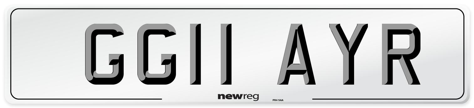 GG11 AYR Front Number Plate