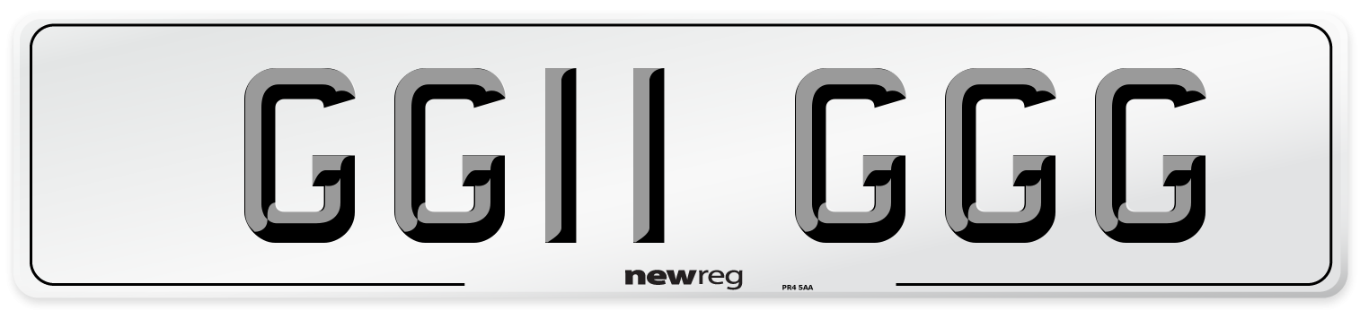 GG11 GGG Front Number Plate