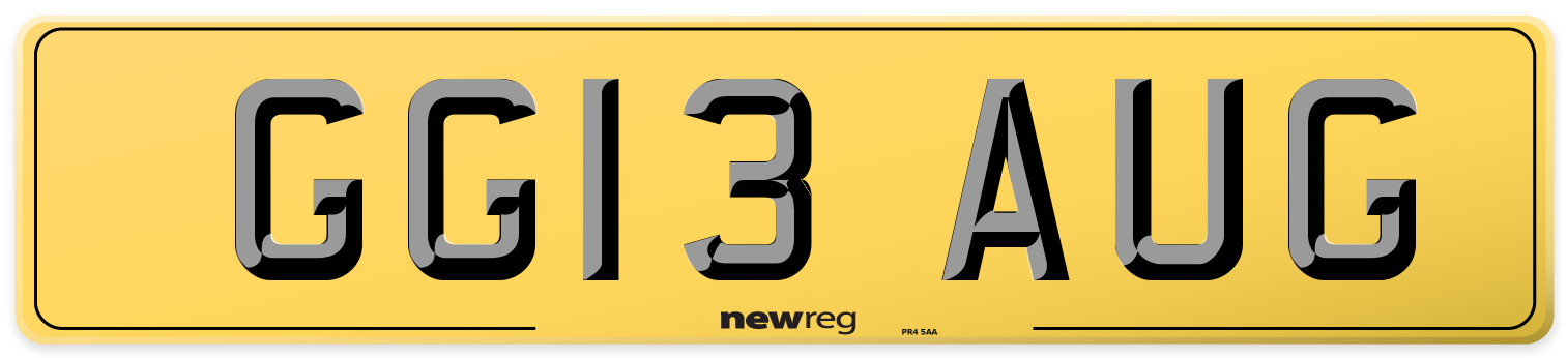 GG13 AUG Rear Number Plate