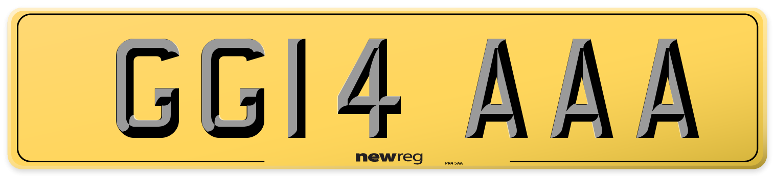 GG14 AAA Rear Number Plate