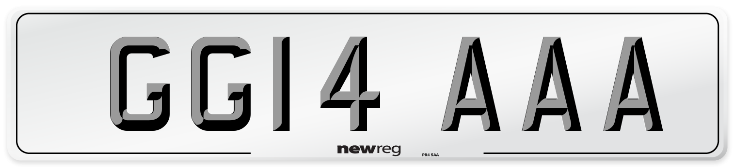 GG14 AAA Front Number Plate