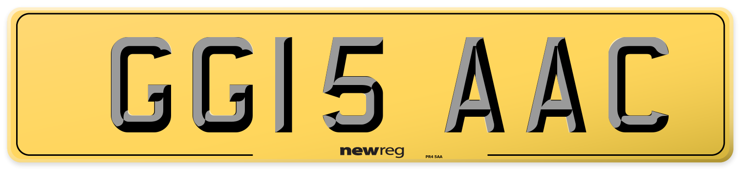 GG15 AAC Rear Number Plate