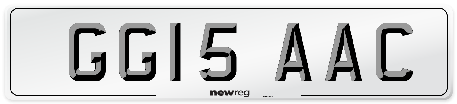GG15 AAC Front Number Plate
