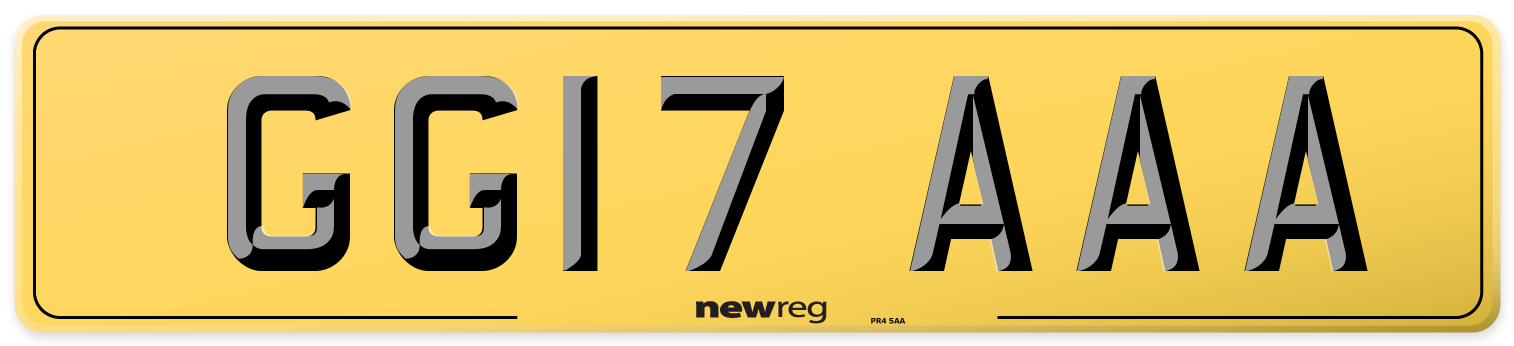 GG17 AAA Rear Number Plate