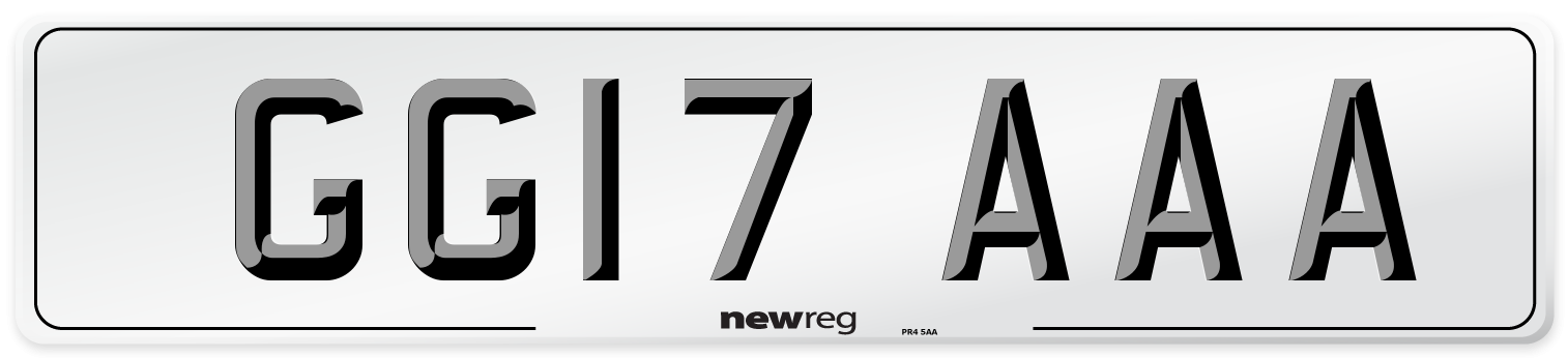 GG17 AAA Front Number Plate