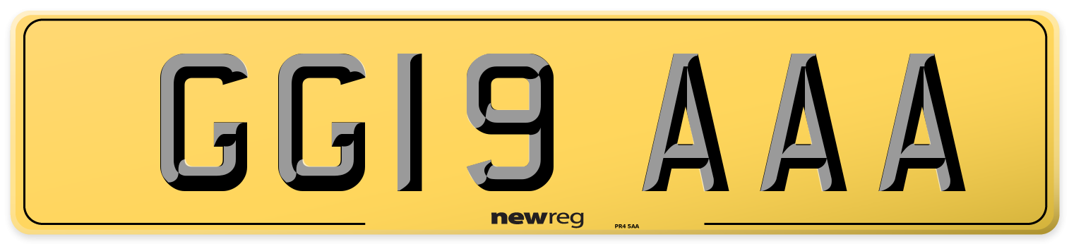 GG19 AAA Rear Number Plate
