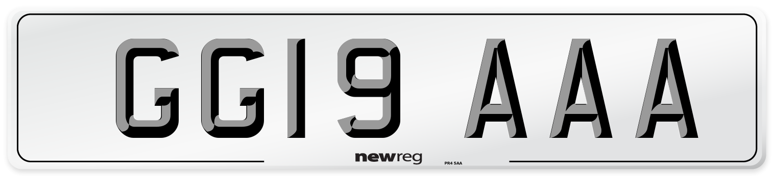 GG19 AAA Front Number Plate