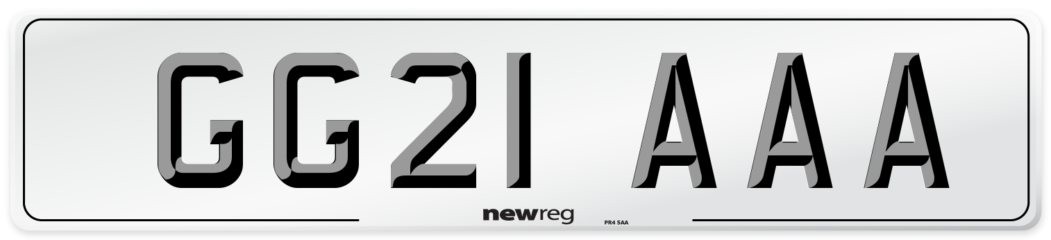 GG21 AAA Front Number Plate