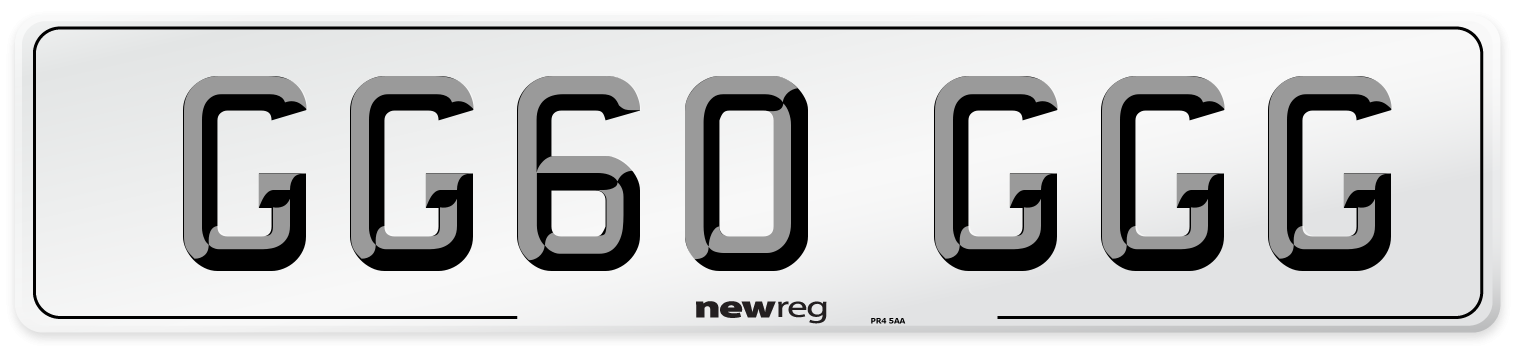 GG60 GGG Front Number Plate