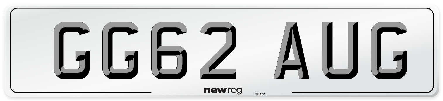 GG62 AUG Front Number Plate