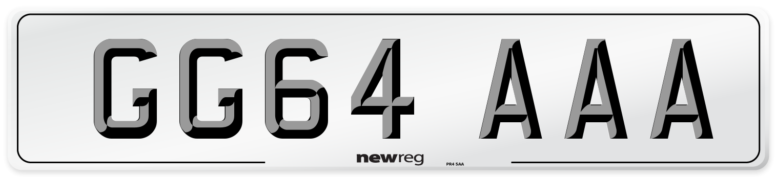 GG64 AAA Front Number Plate