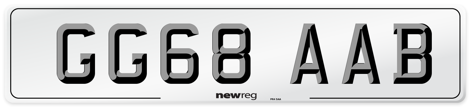 GG68 AAB Front Number Plate