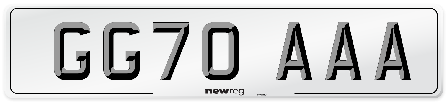 GG70 AAA Front Number Plate