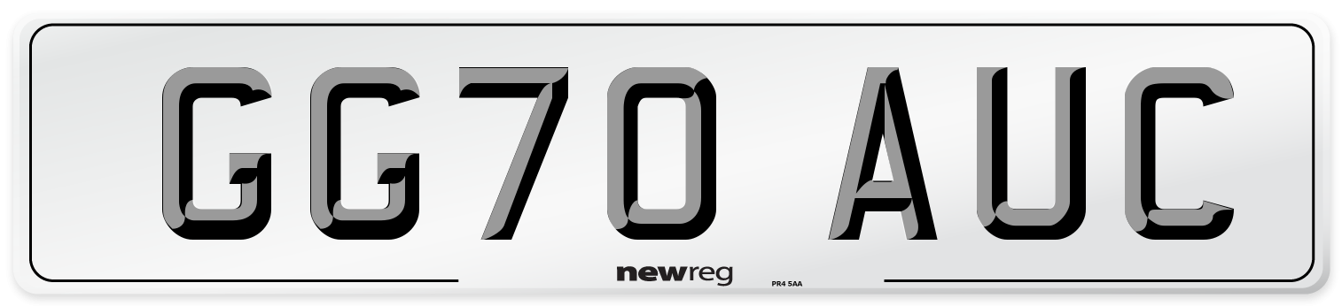GG70 AUC Front Number Plate