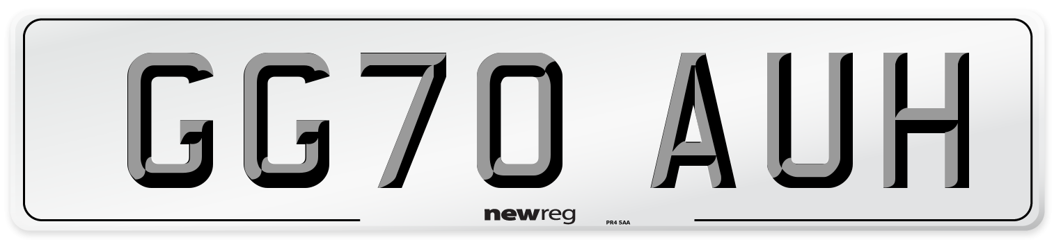 GG70 AUH Front Number Plate