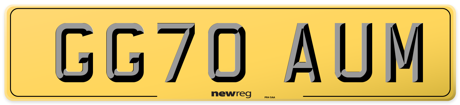 GG70 AUM Rear Number Plate