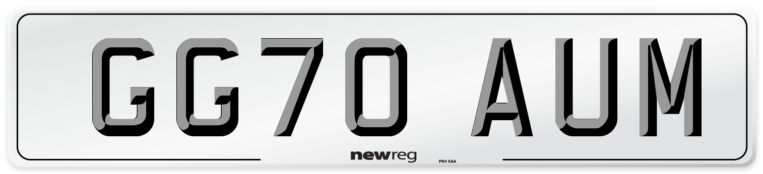 GG70 AUM Front Number Plate
