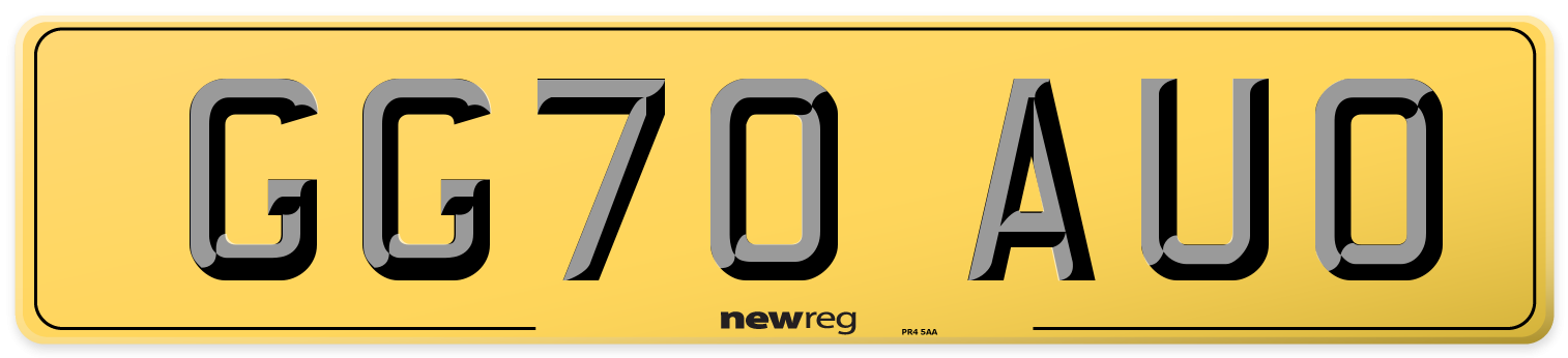 GG70 AUO Rear Number Plate