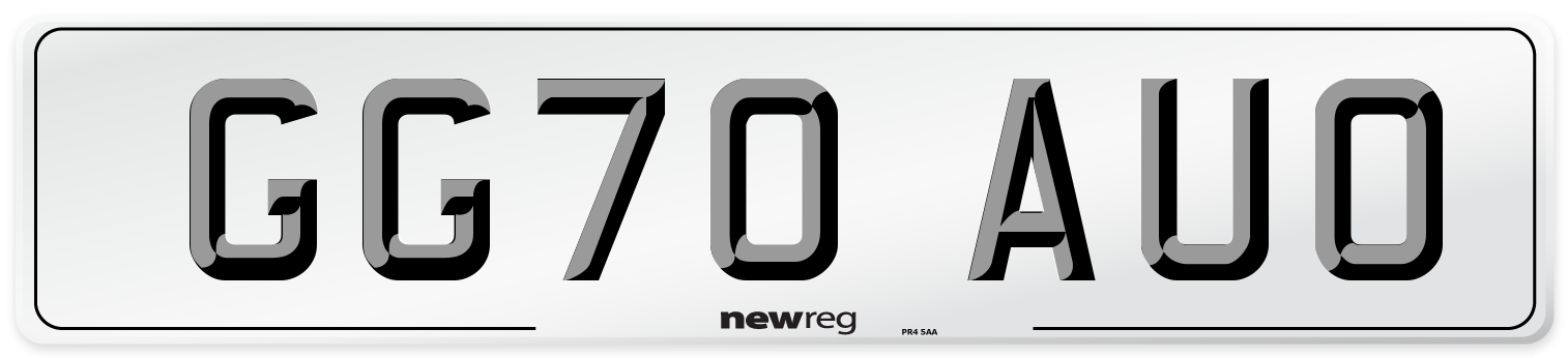 GG70 AUO Front Number Plate
