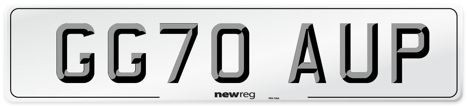 GG70 AUP Front Number Plate