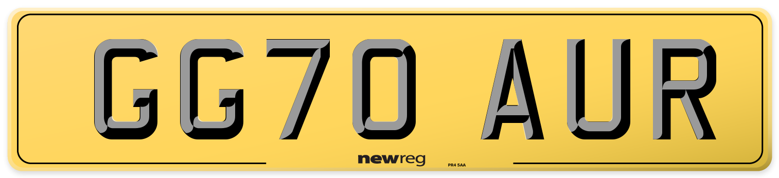 GG70 AUR Rear Number Plate