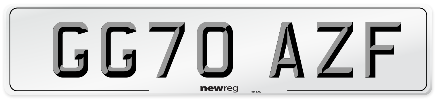 GG70 AZF Front Number Plate