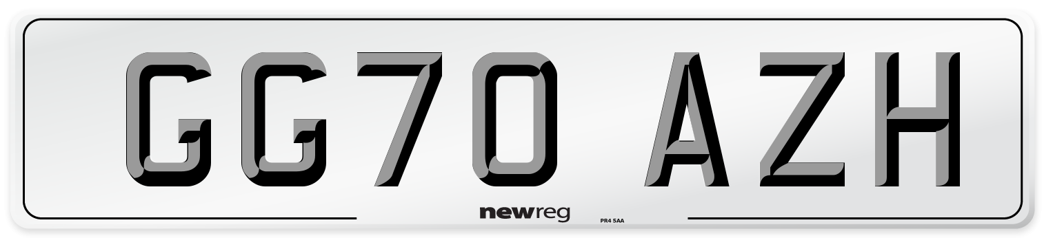 GG70 AZH Front Number Plate