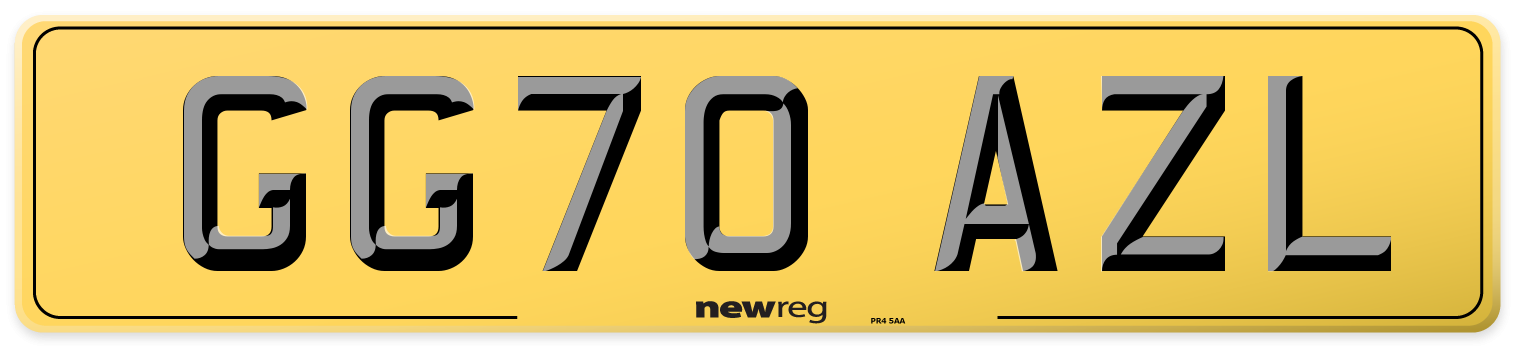 GG70 AZL Rear Number Plate