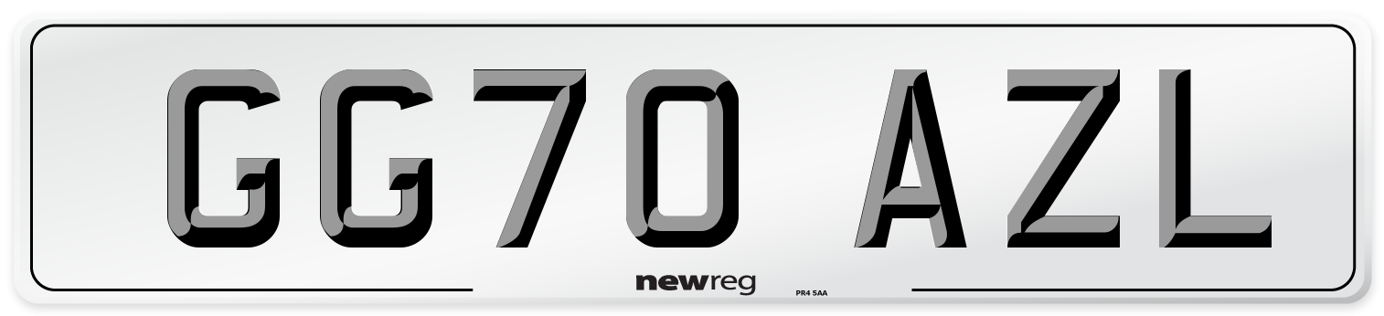 GG70 AZL Front Number Plate