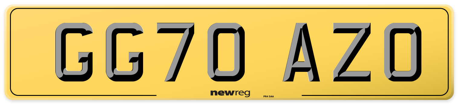 GG70 AZO Rear Number Plate
