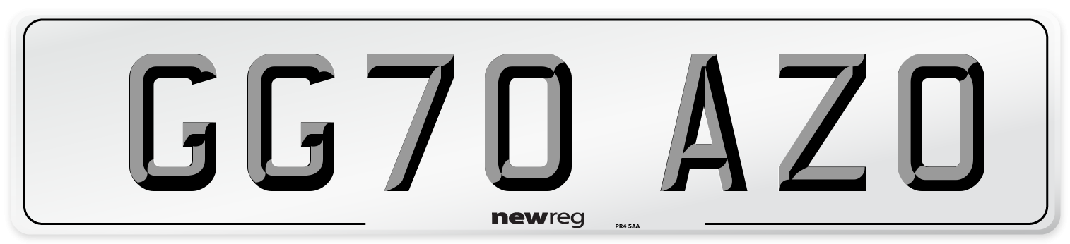 GG70 AZO Front Number Plate