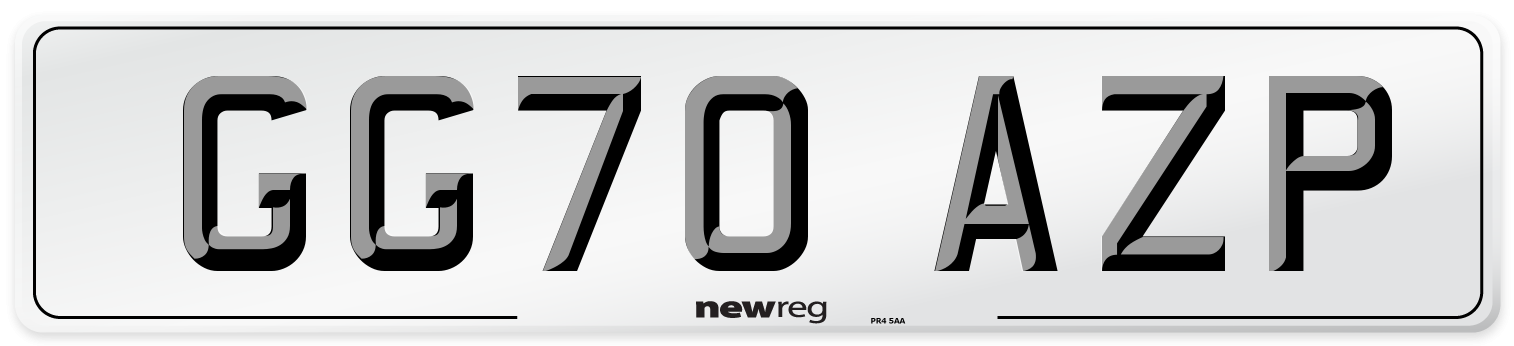 GG70 AZP Front Number Plate