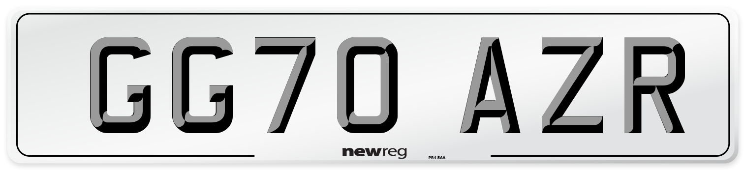 GG70 AZR Front Number Plate