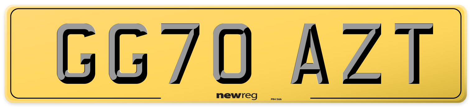 GG70 AZT Rear Number Plate