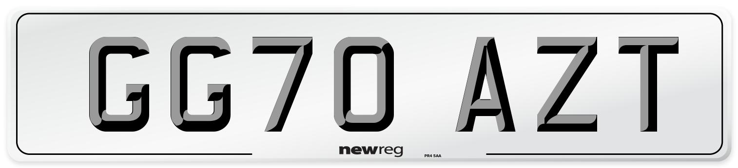 GG70 AZT Front Number Plate