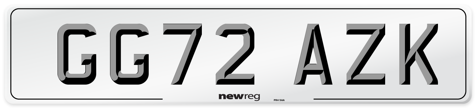 GG72 AZK Front Number Plate