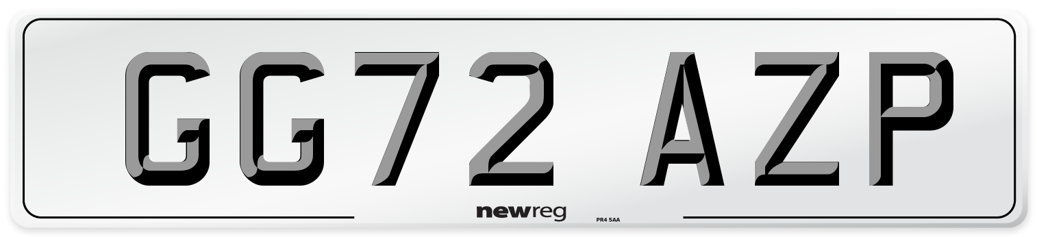 GG72 AZP Front Number Plate