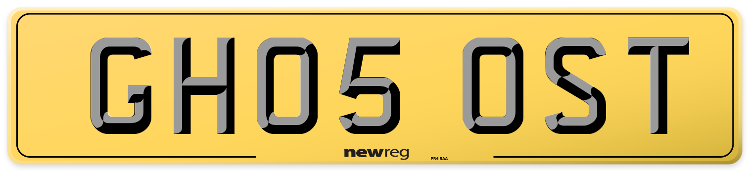 GH05 OST Rear Number Plate