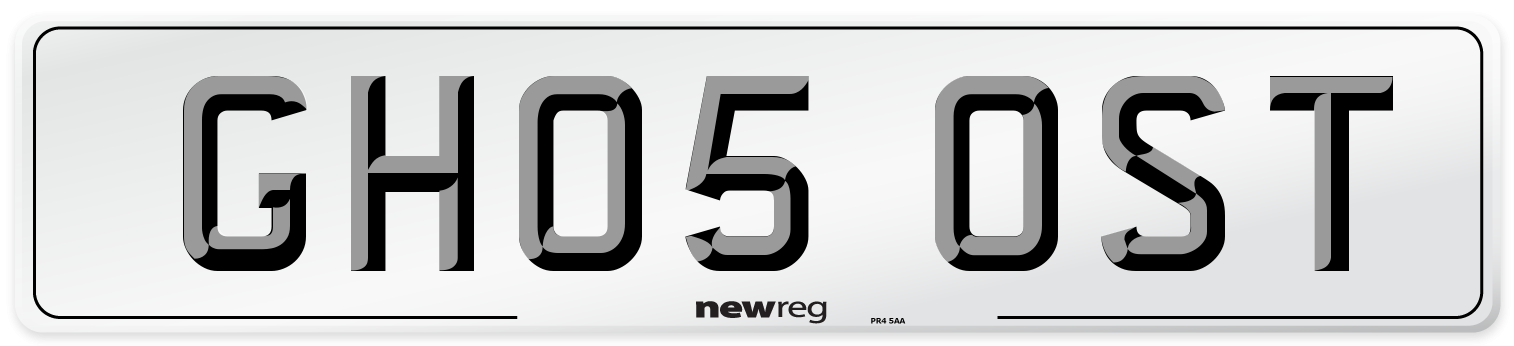 GH05 OST Front Number Plate