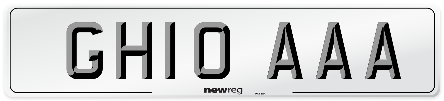 GH10 AAA Front Number Plate