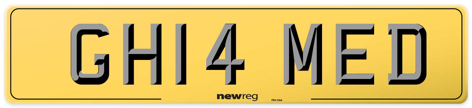 GH14 MED Rear Number Plate