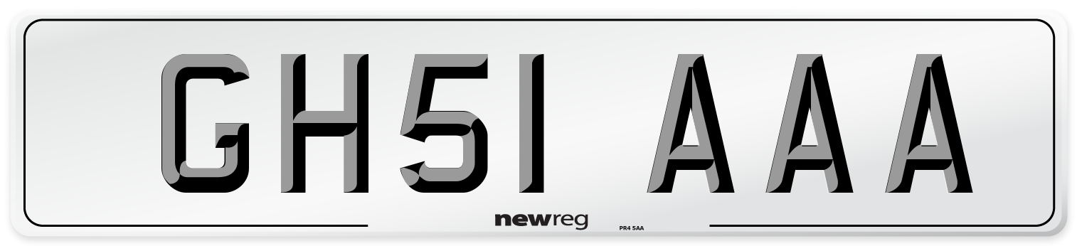 GH51 AAA Front Number Plate