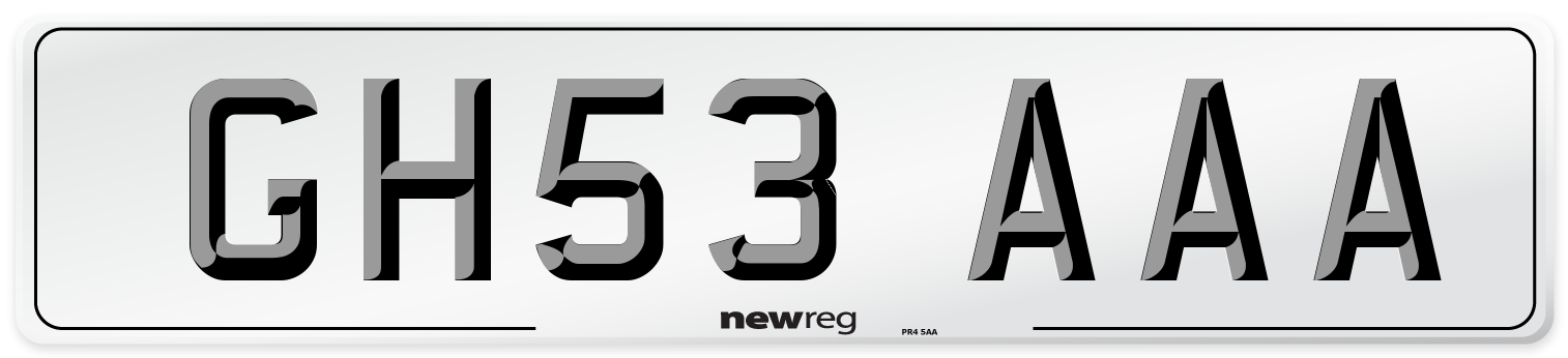 GH53 AAA Front Number Plate